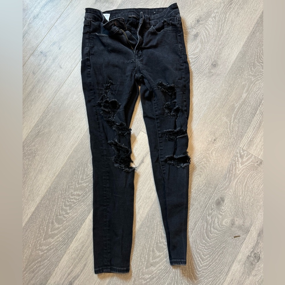 American Eagle, black ripped jeans